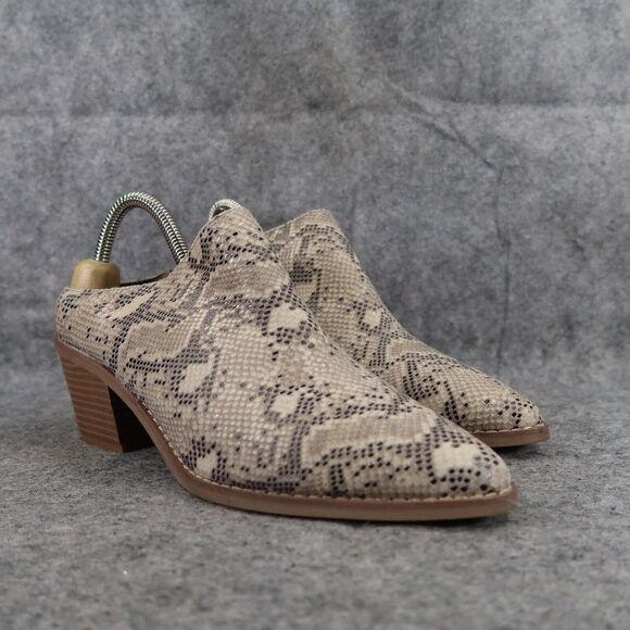 Rampage Shoes - Rampage Shoes Womens 8 Mule Bootie Slip On Block Heel Snake Print York Point Toe